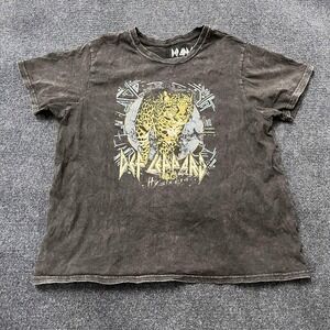 Def Leppard Hysteria Shirt Mens XL Black Leopard Band Rock Graphic Tee T-Shirt